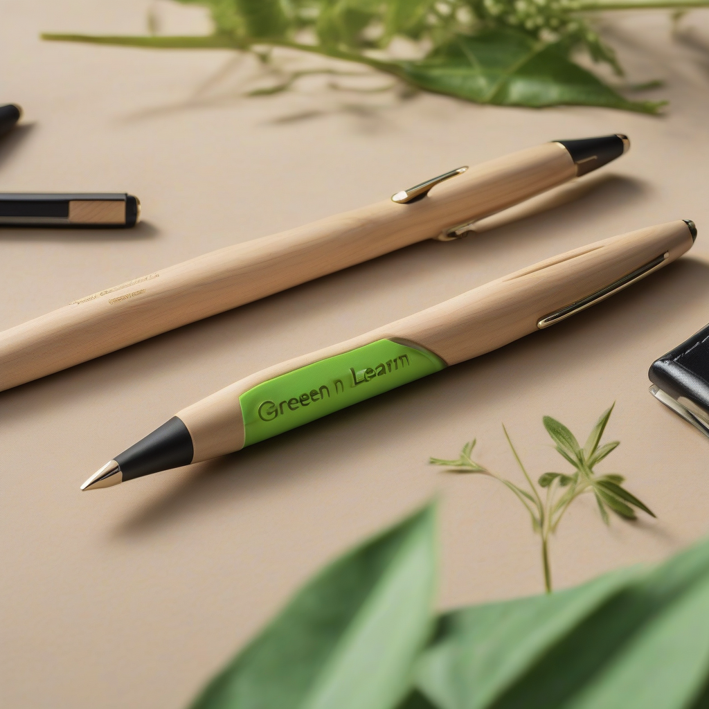 modern eco friendly educational pen greenlearn by मुफ्त एआई छवि जनरेटर - बिना लॉगिन के✨ | AIGAZOU