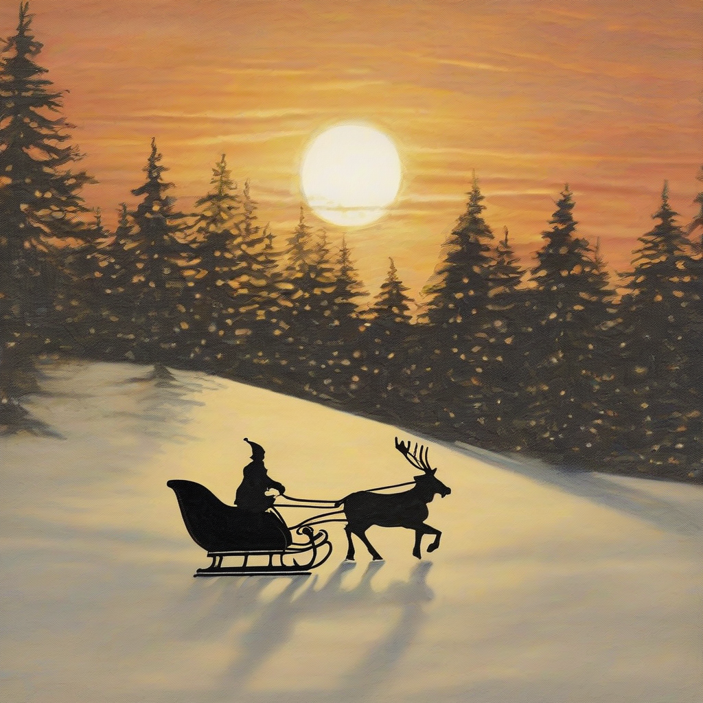 a shadow of a sleigh flies past the sunset by मुफ्त एआई छवि जनरेटर - बिना लॉगिन के✨ | AIGAZOU