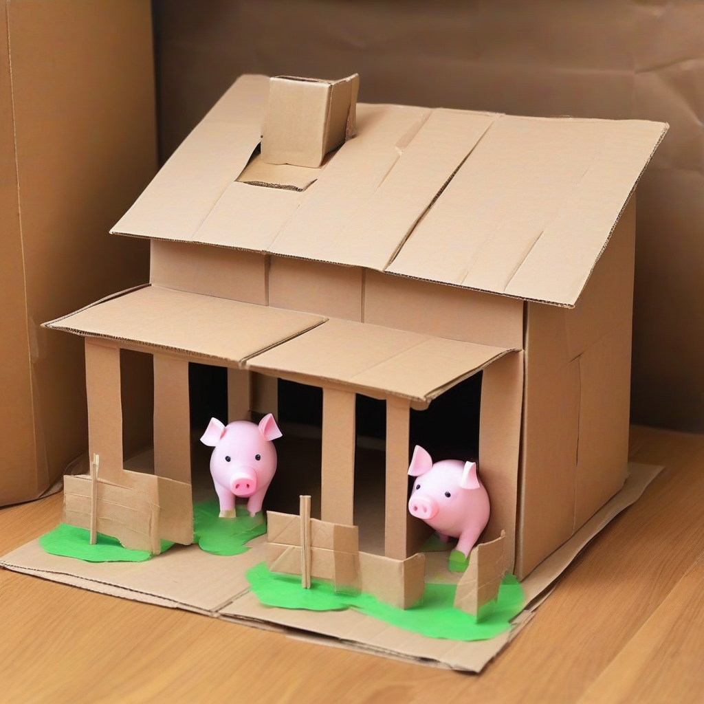 a pig built a house using udon boxes by Générateur d'images par IA gratuit - Aucune connexion nécessaire✨ | AIGAZOU