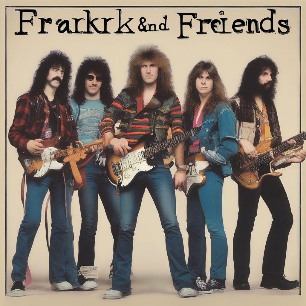 80s band frank and friends long hair by मुफ्त एआई छवि जनरेटर - बिना लॉगिन के✨ | AIGAZOU