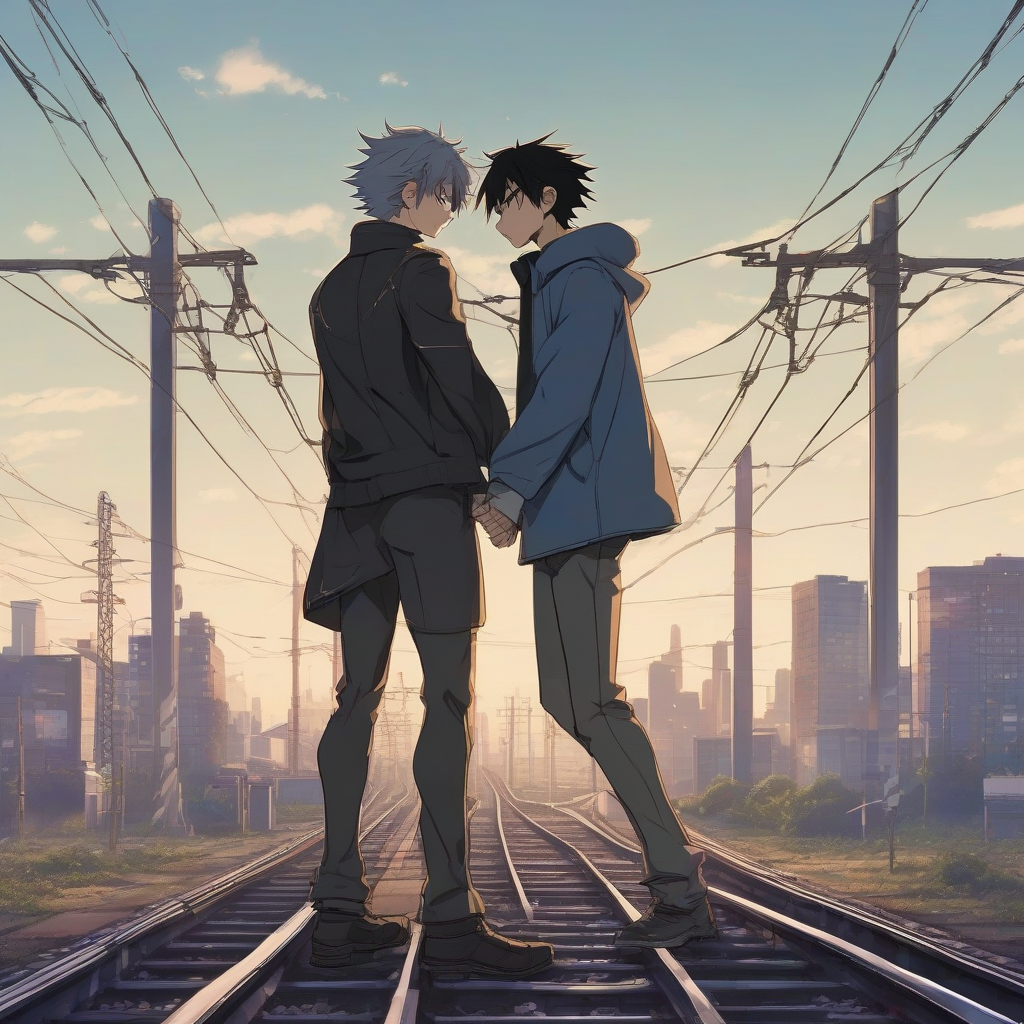 two men in love embrace realistic anime style by Générateur d'images par IA gratuit - Aucune connexion nécessaire✨ | AIGAZOU