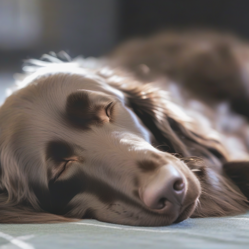 flat coated retriever sleeping by मुफ्त एआई छवि जनरेटर - बिना लॉगिन के✨ | AIGAZOU