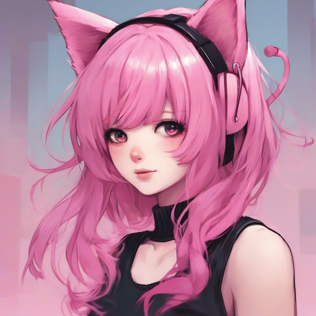 pink haired girl with cat ears by Générateur d'images par IA gratuit - Aucune connexion nécessaire✨ | AIGAZOU