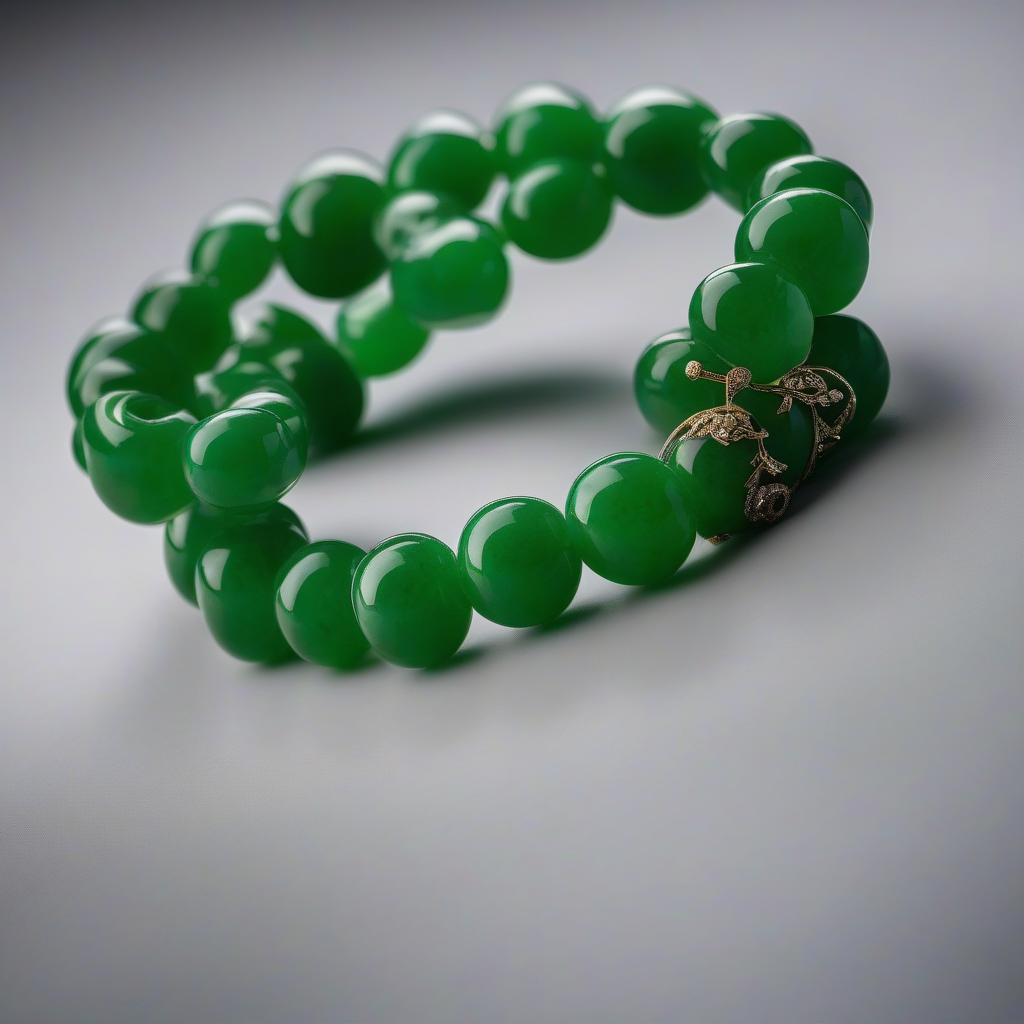 emerald jade bracelet on white background by मुफ्त एआई छवि जनरेटर - बिना लॉगिन के✨ | AIGAZOU