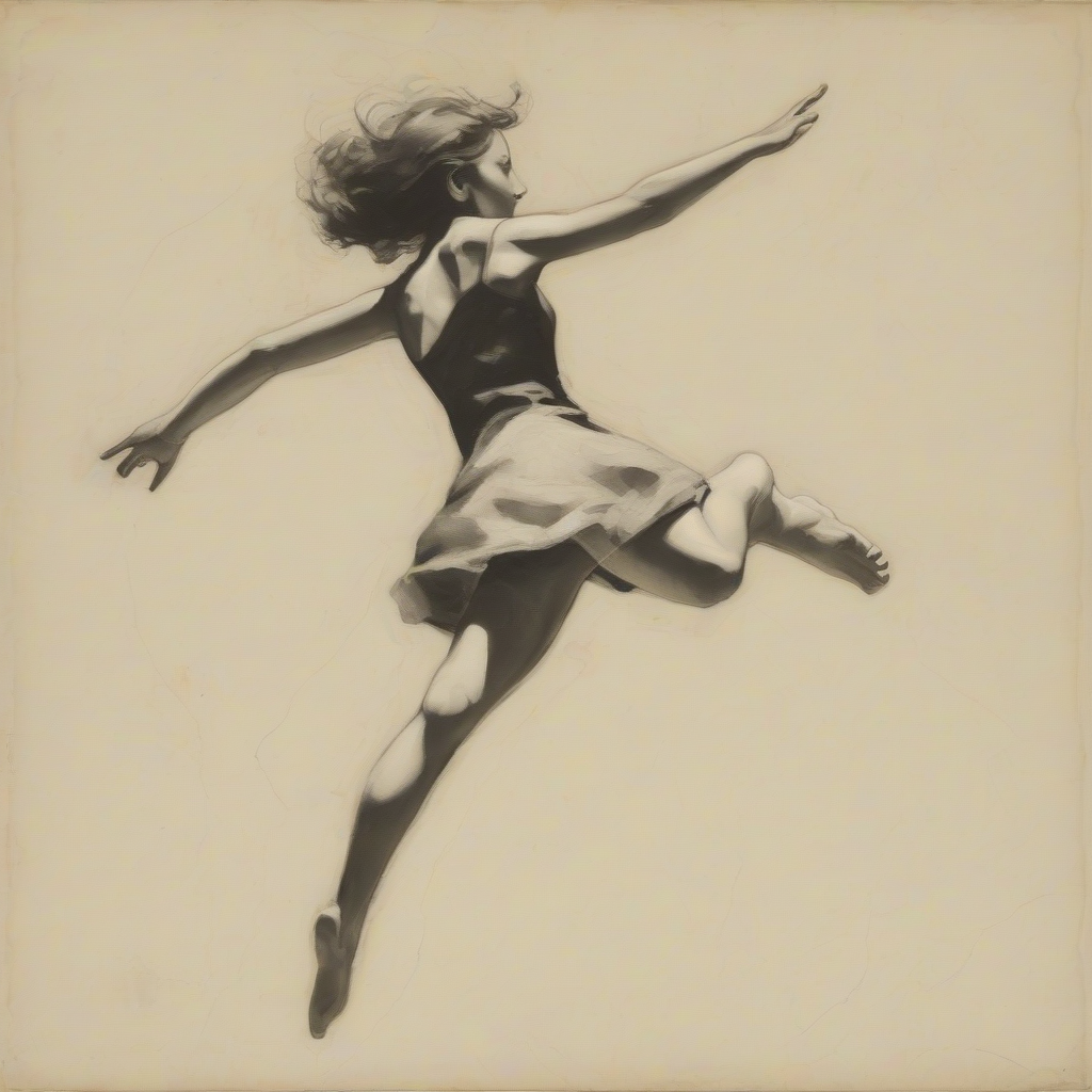 leaping figure composition girl by Générateur d'images par IA gratuit - Aucune connexion nécessaire✨ | AIGAZOU