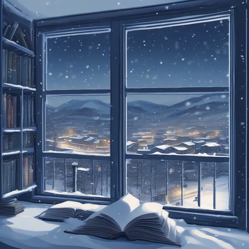 reading indoors on a snowy night by मुफ्त एआई छवि जनरेटर - बिना लॉगिन के✨ | AIGAZOU