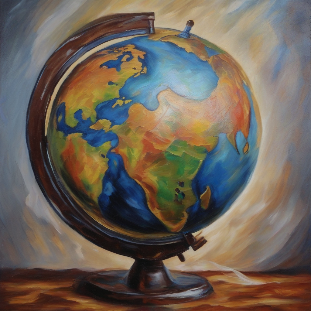 world globe oil paintings by मुफ्त एआई छवि जनरेटर - बिना लॉगिन के✨ | AIGAZOU