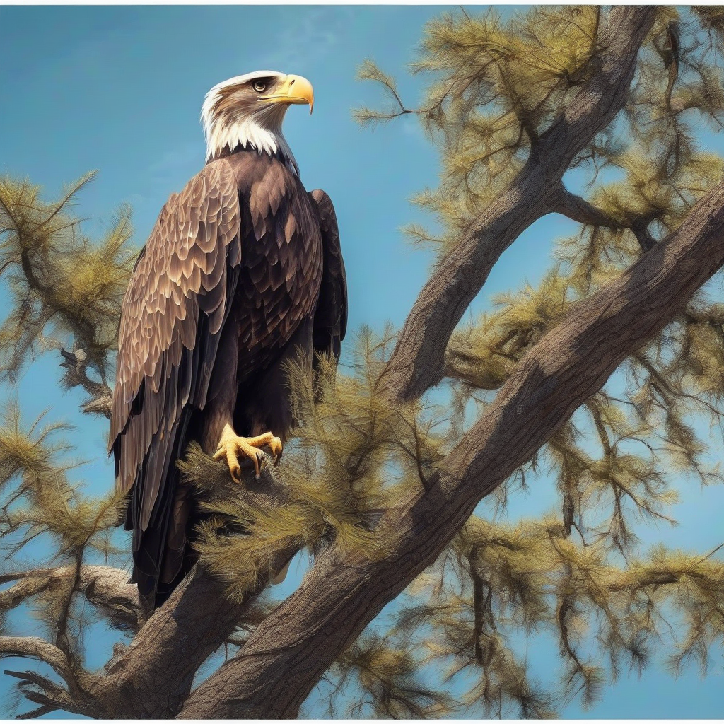 blue sky and huge tree with eagle by मुफ्त एआई छवि जनरेटर - बिना लॉगिन के✨ | AIGAZOU