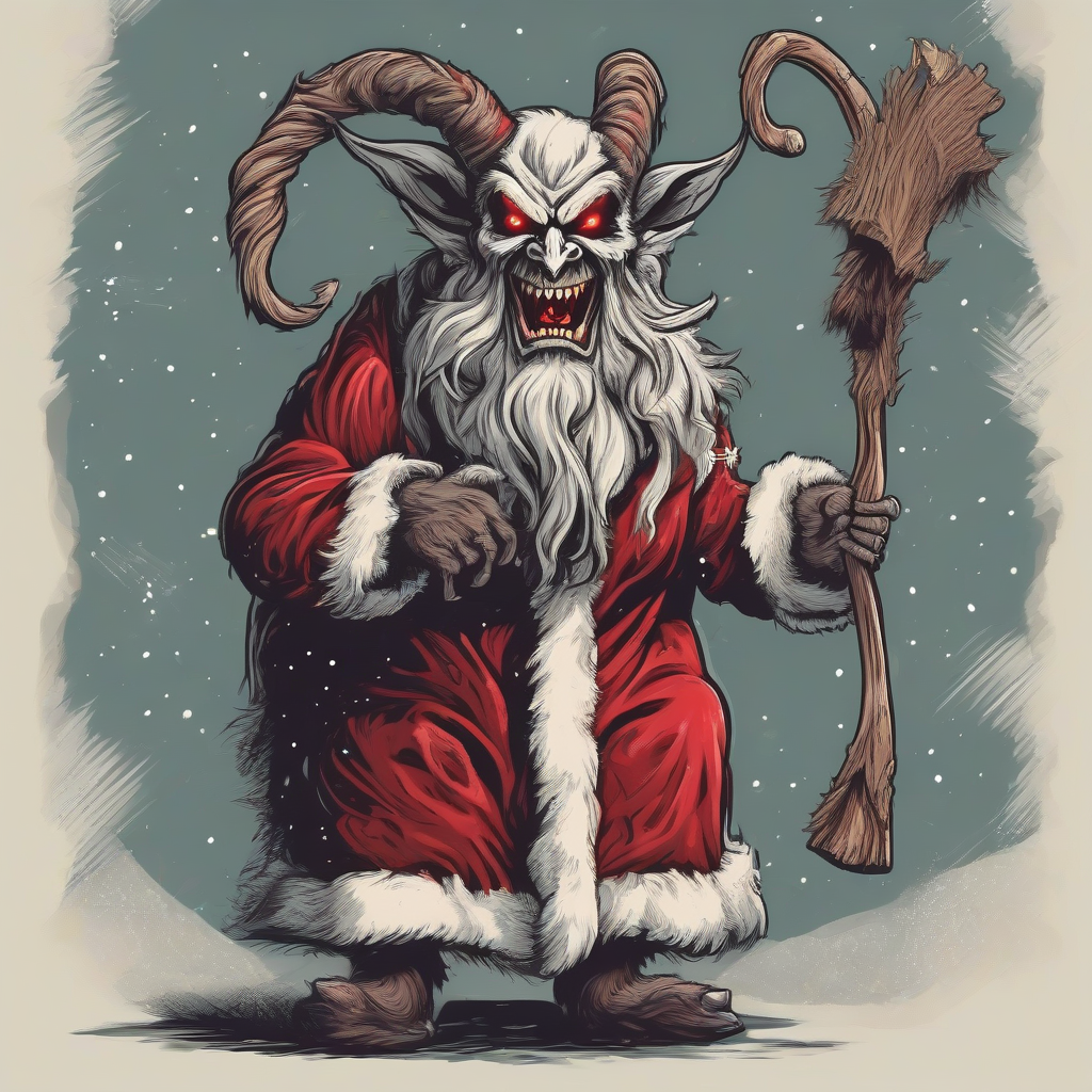 evil krampus in santa suit chases children by मुफ्त एआई छवि जनरेटर - बिना लॉगिन के✨ | AIGAZOU