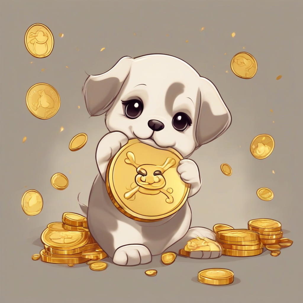 cute puppy with gold coins and background by मुफ्त एआई छवि जनरेटर - बिना लॉगिन के✨ | AIGAZOU