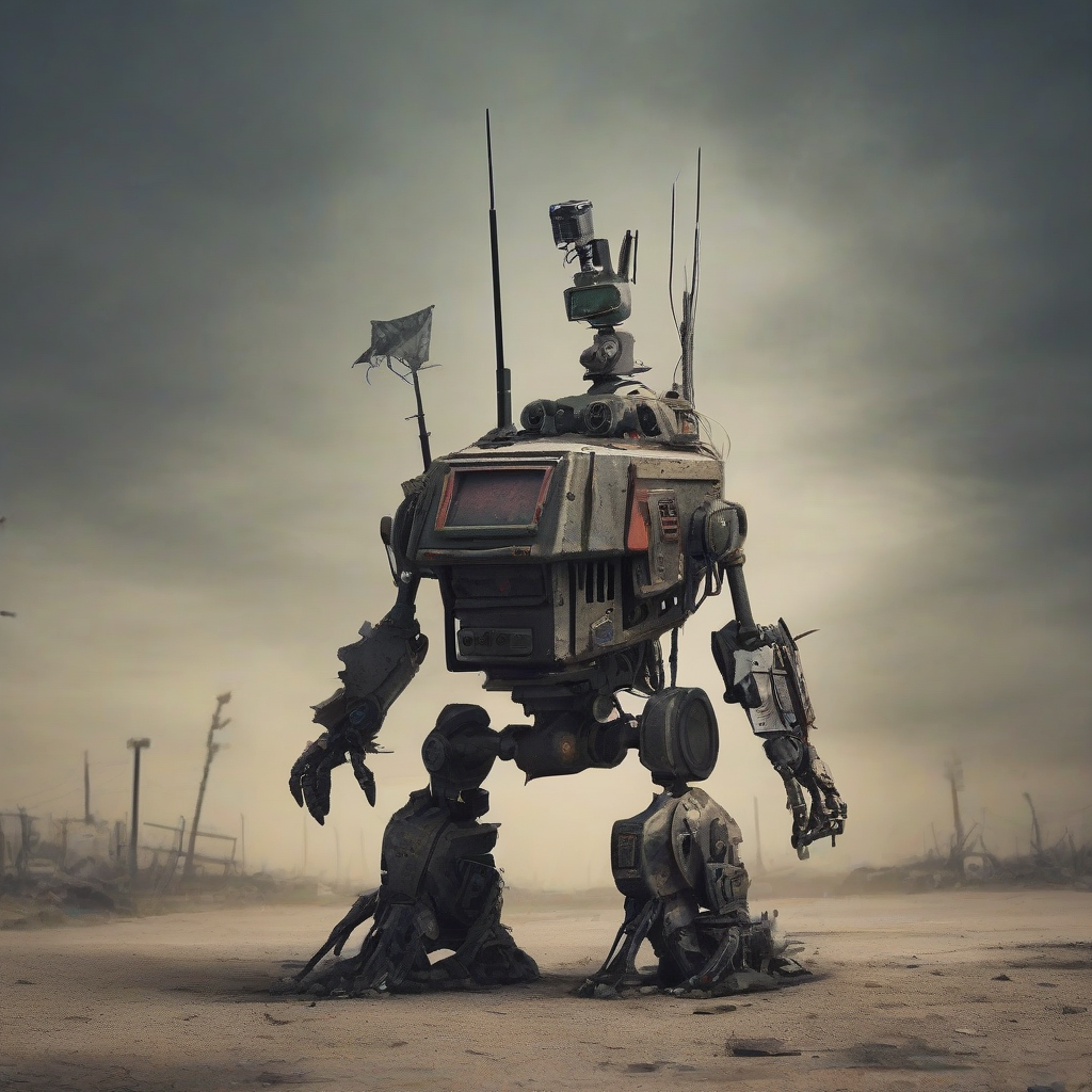 post apocalyptic warbot by मुफ्त एआई छवि जनरेटर - बिना लॉगिन के✨ | AIGAZOU