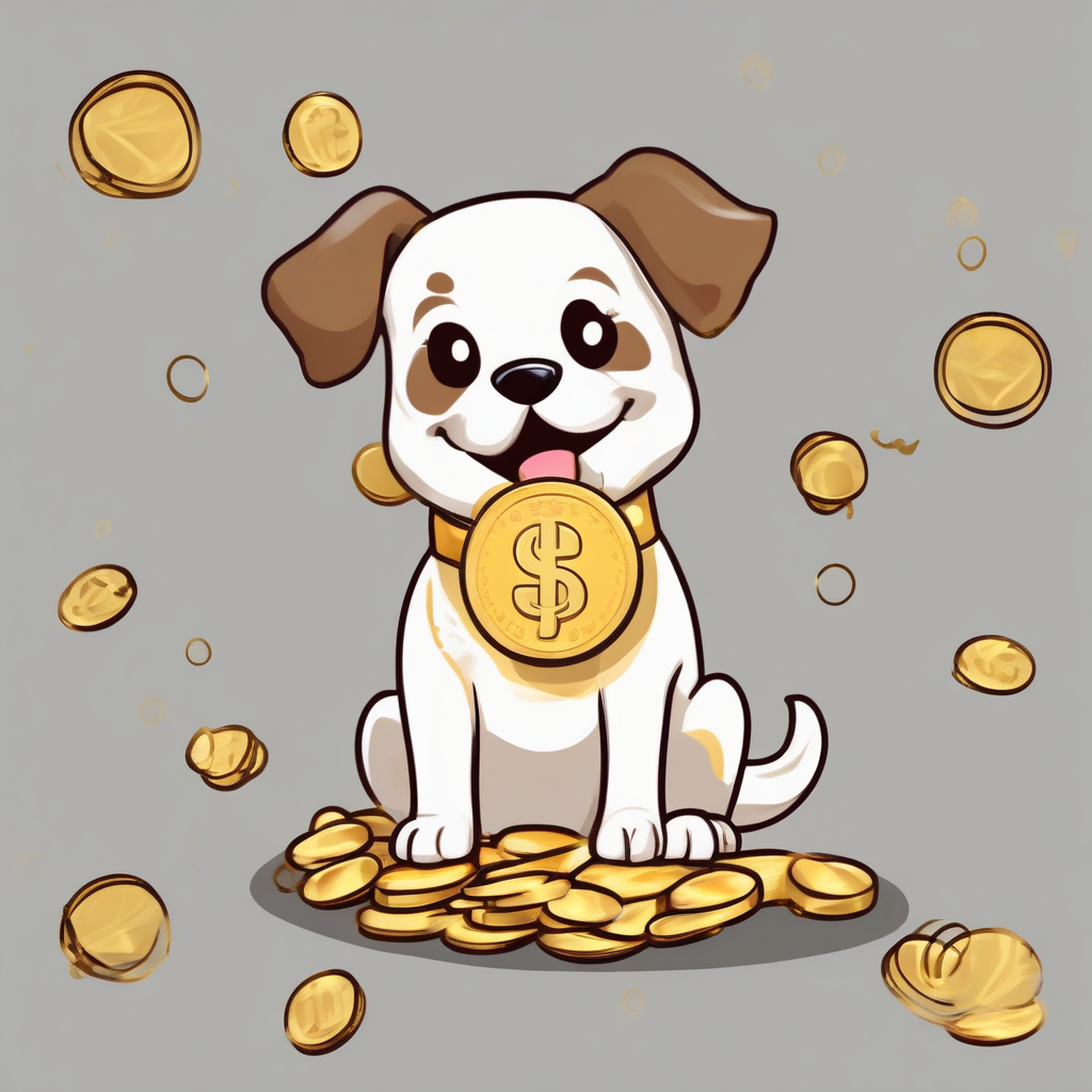 cute puppy with gold coins by मुफ्त एआई छवि जनरेटर - बिना लॉगिन के✨ | AIGAZOU