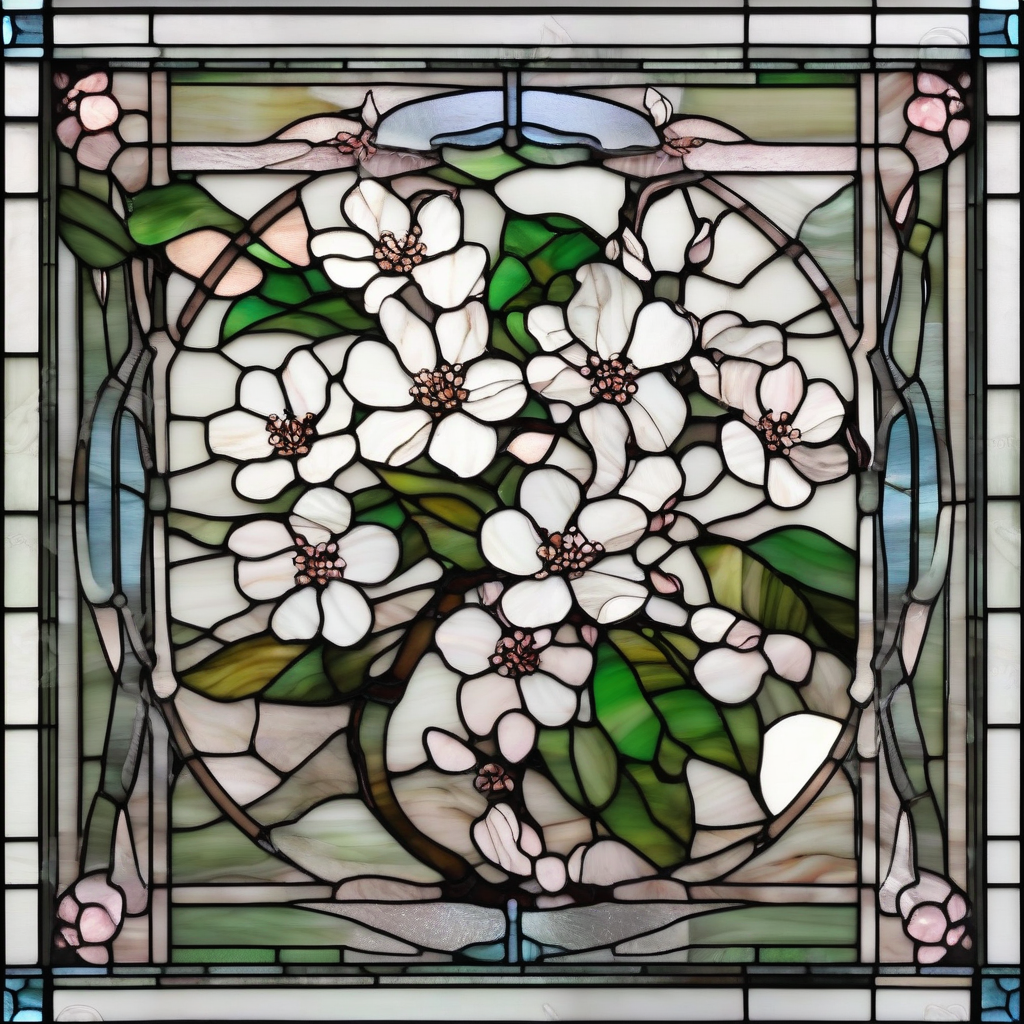 stained glass cherry blossom plant white by Générateur d'images par IA gratuit - Aucune connexion nécessaire✨ | AIGAZOU