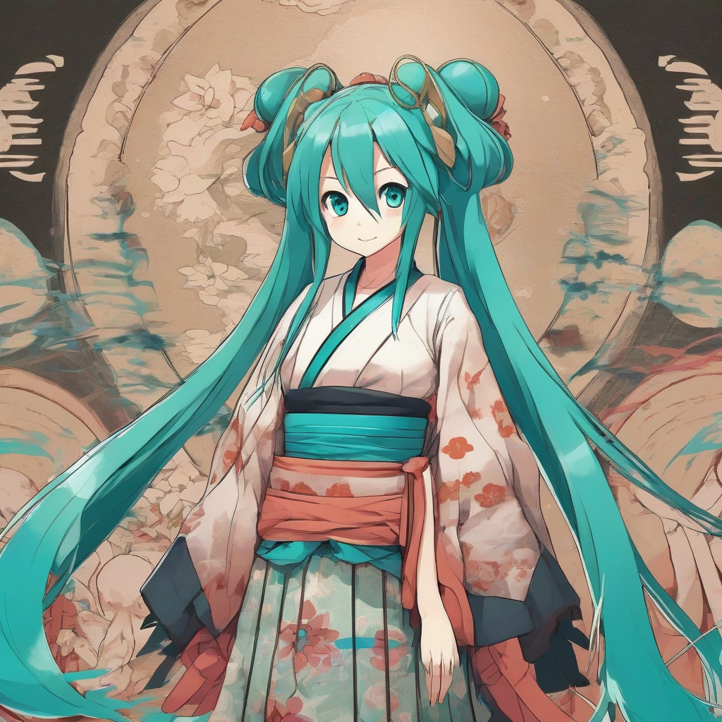 miku hatsune wearing jomon period clothing by मुफ्त एआई छवि जनरेटर - बिना लॉगिन के✨ | AIGAZOU