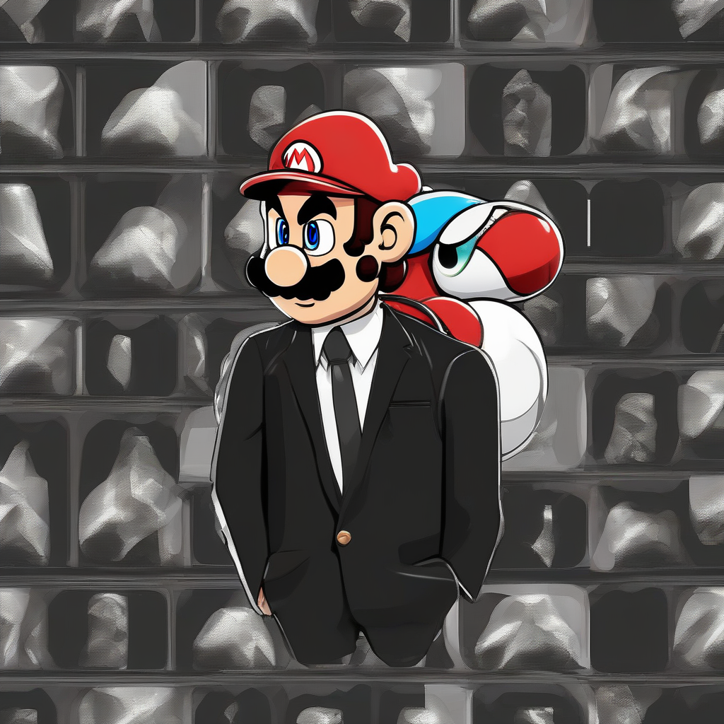 mario in black suit tie sunglasses by मुफ्त एआई छवि जनरेटर - बिना लॉगिन के✨ | AIGAZOU