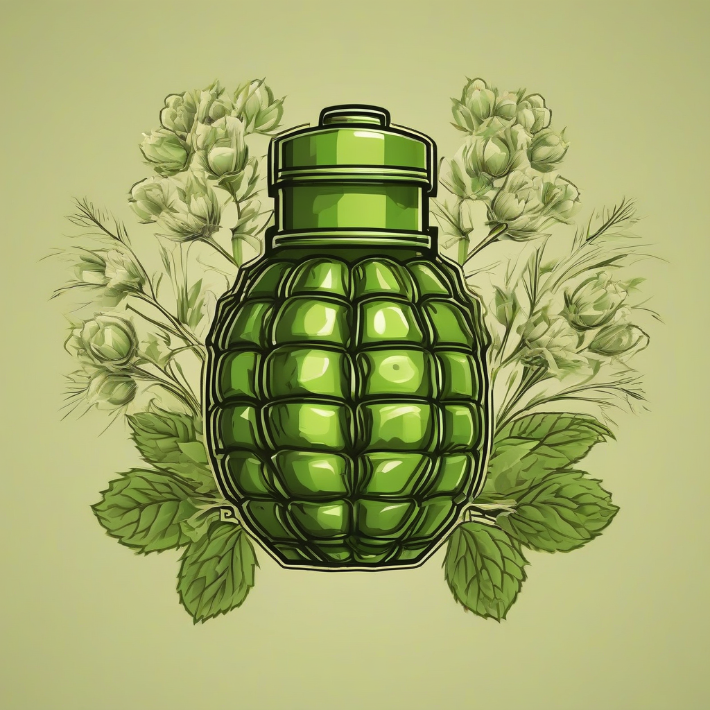 logo grenade faite en fleur de houblon by मुफ्त एआई छवि जनरेटर - बिना लॉगिन के✨ | AIGAZOU