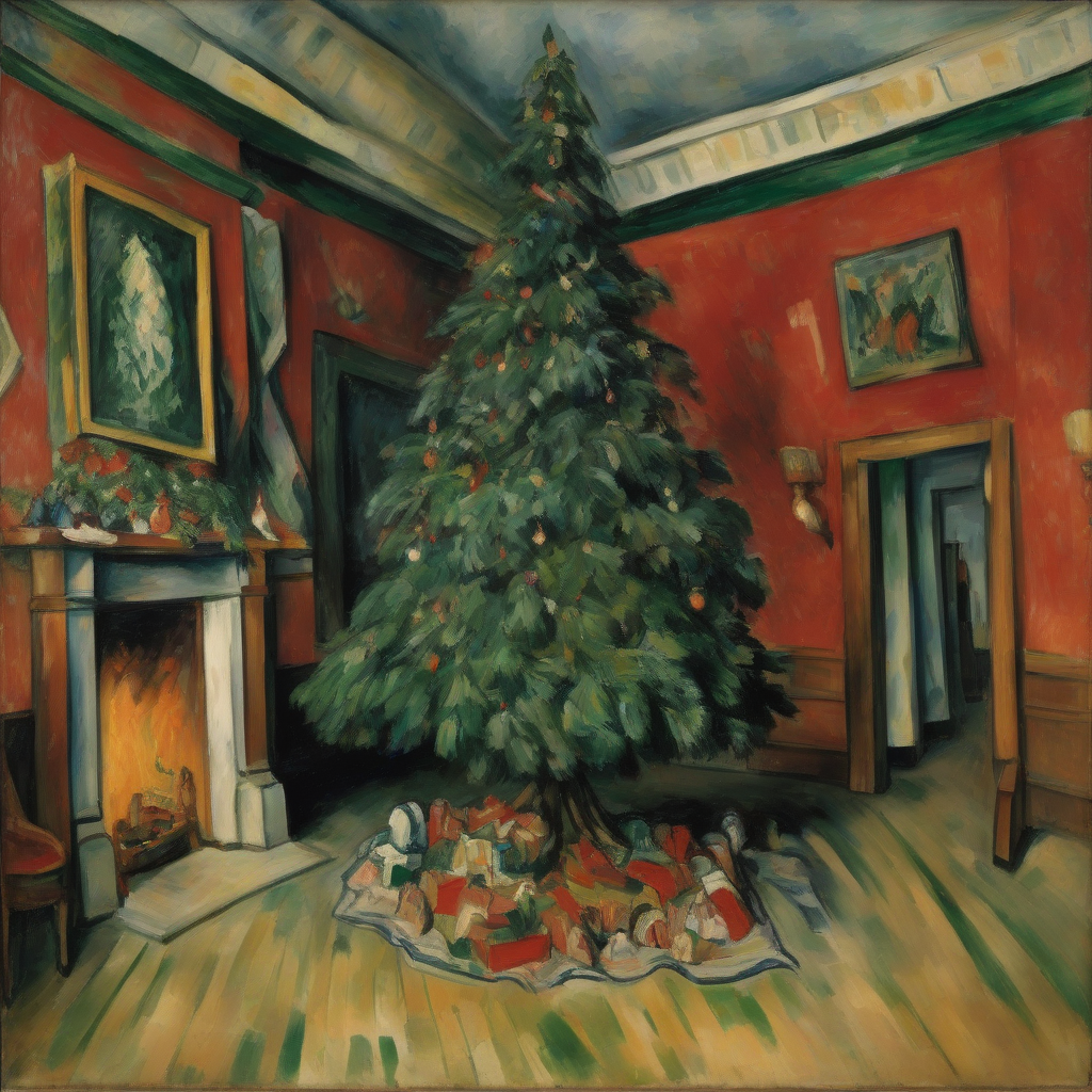 paul cezanne decorated christmas tree by मुफ्त एआई छवि जनरेटर - बिना लॉगिन के✨ | AIGAZOU