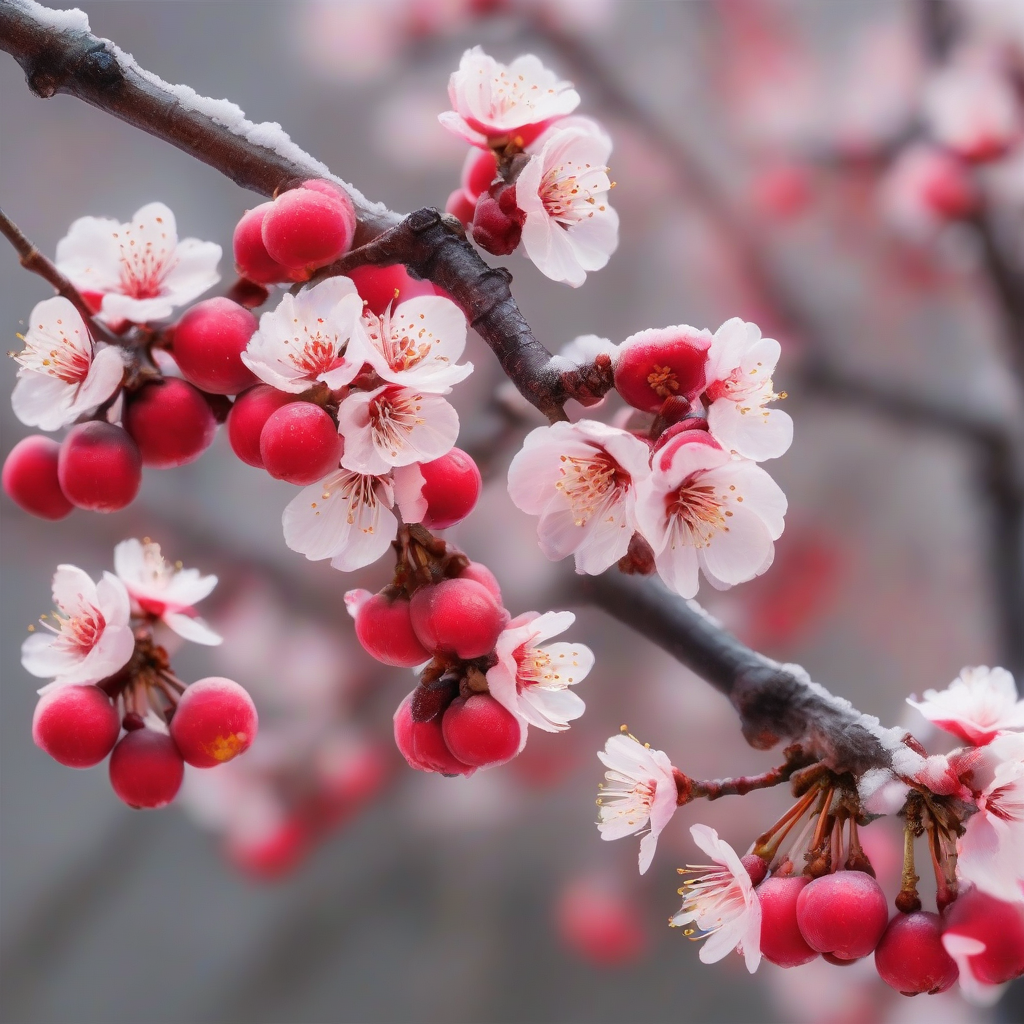 red plum blossoms stand proud in winter by मुफ्त एआई छवि जनरेटर - बिना लॉगिन के✨ | AIGAZOU