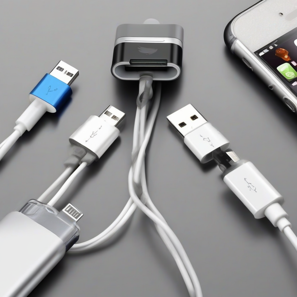 cabo usb para iphone varios by Générateur d'images par IA gratuit - Aucune connexion nécessaire✨ | AIGAZOU