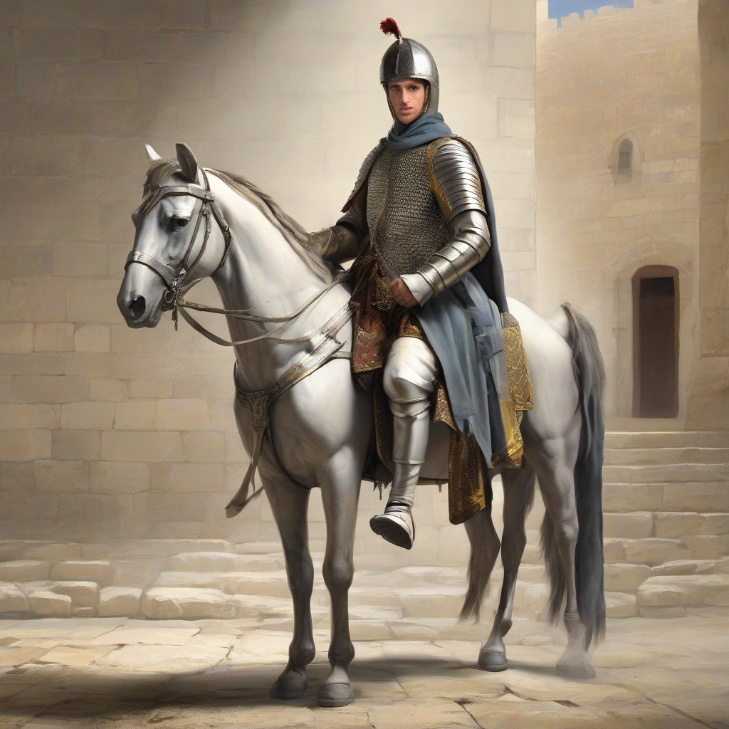 young templar knight 18th century jerusalem horse by मुफ्त एआई छवि जनरेटर - बिना लॉगिन के✨ | AIGAZOU