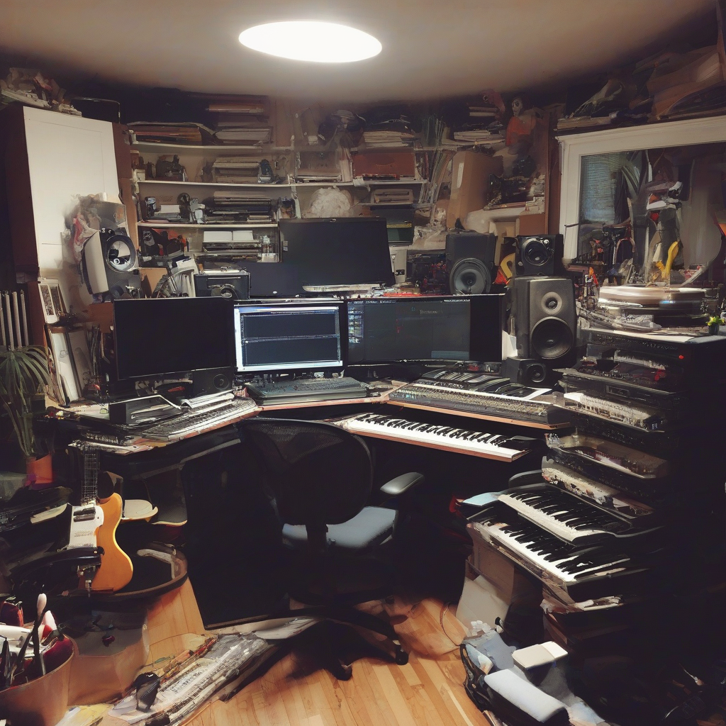 cluttered empty home studio by मुफ्त एआई छवि जनरेटर - बिना लॉगिन के✨ | AIGAZOU