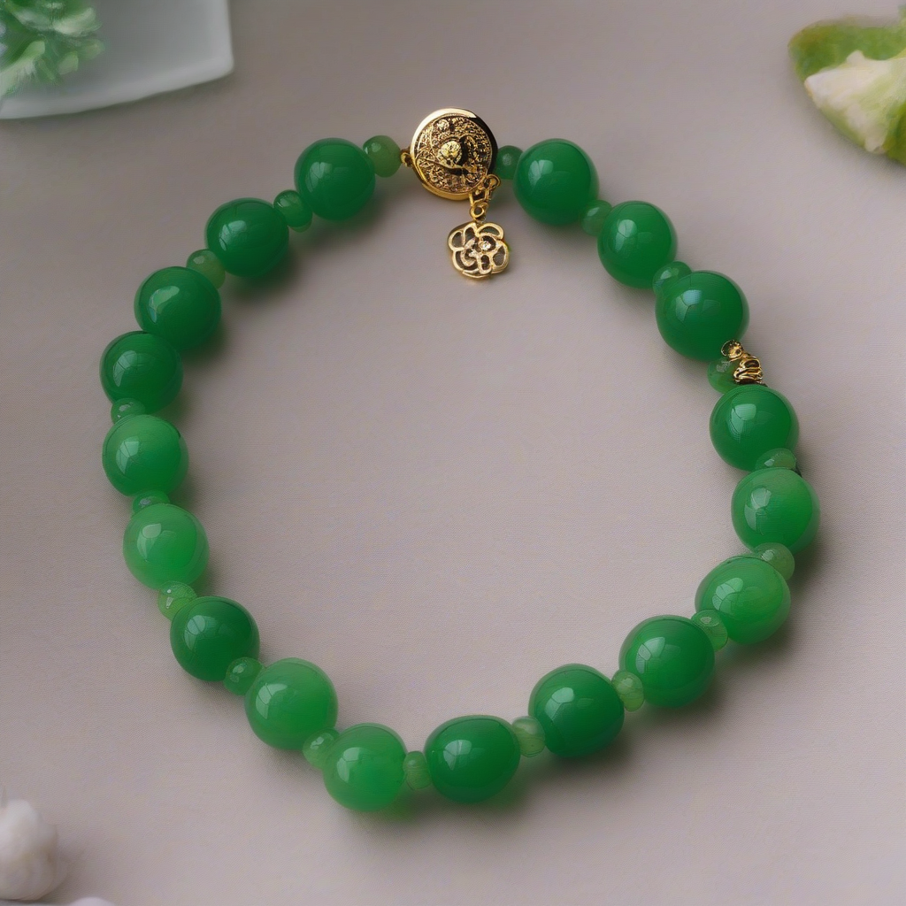 green jade bracelet by मुफ्त एआई छवि जनरेटर - बिना लॉगिन के✨ | AIGAZOU