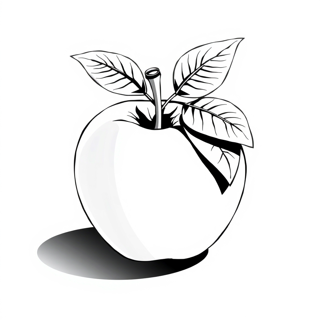 apple black white by Générateur d'images par IA gratuit - Aucune connexion nécessaire✨ | AIGAZOU