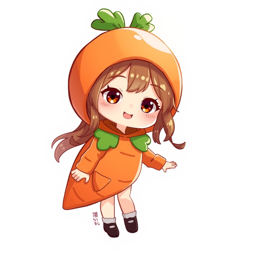 a cute girl in a carrot costume by मुफ्त एआई छवि जनरेटर - बिना लॉगिन के✨ | AIGAZOU