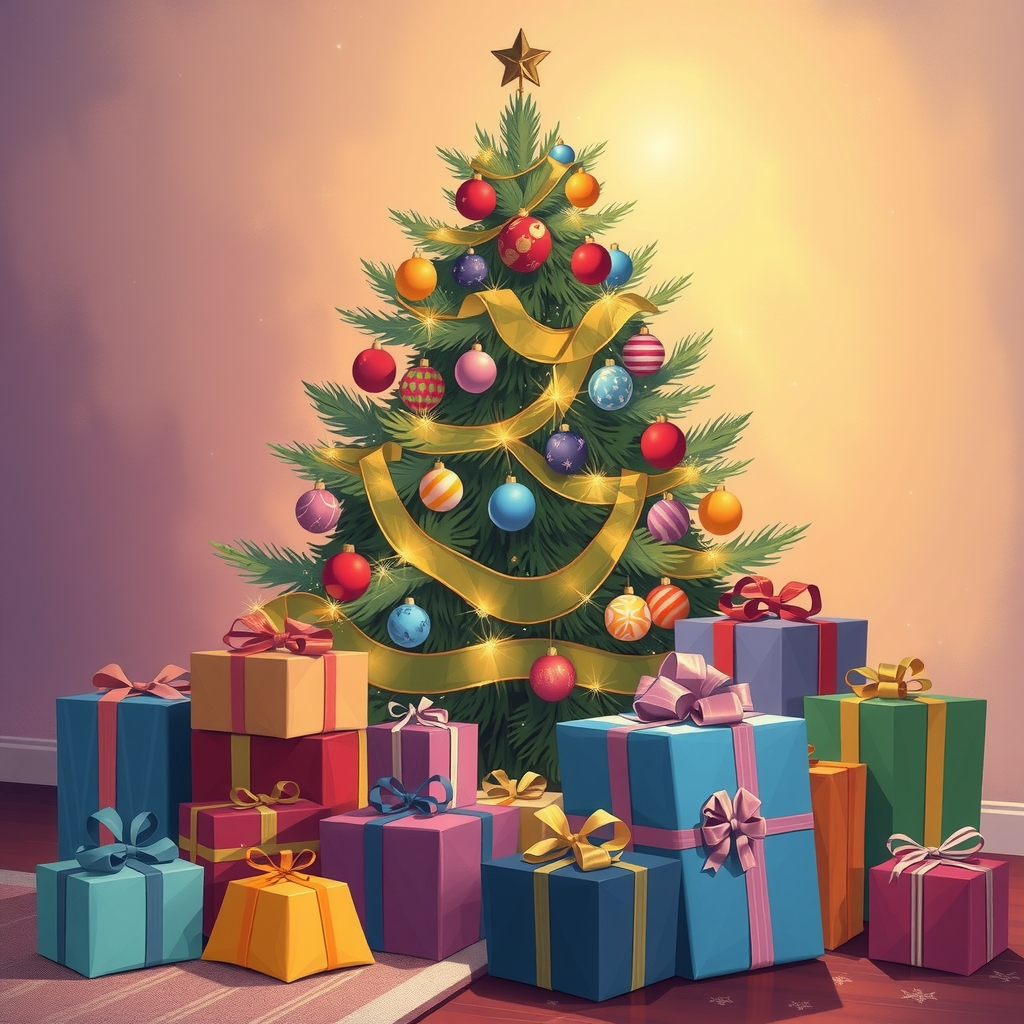 gifts under a christmas tree by मुफ्त एआई छवि जनरेटर - बिना लॉगिन के✨ | AIGAZOU