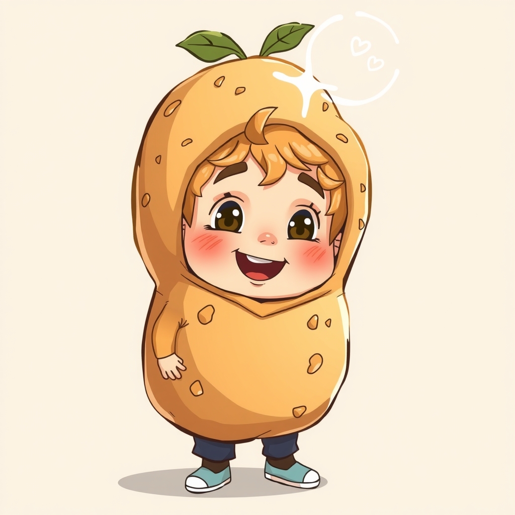 a cute boy in a potato costume like an uncle by मुफ्त एआई छवि जनरेटर - बिना लॉगिन के✨ | AIGAZOU