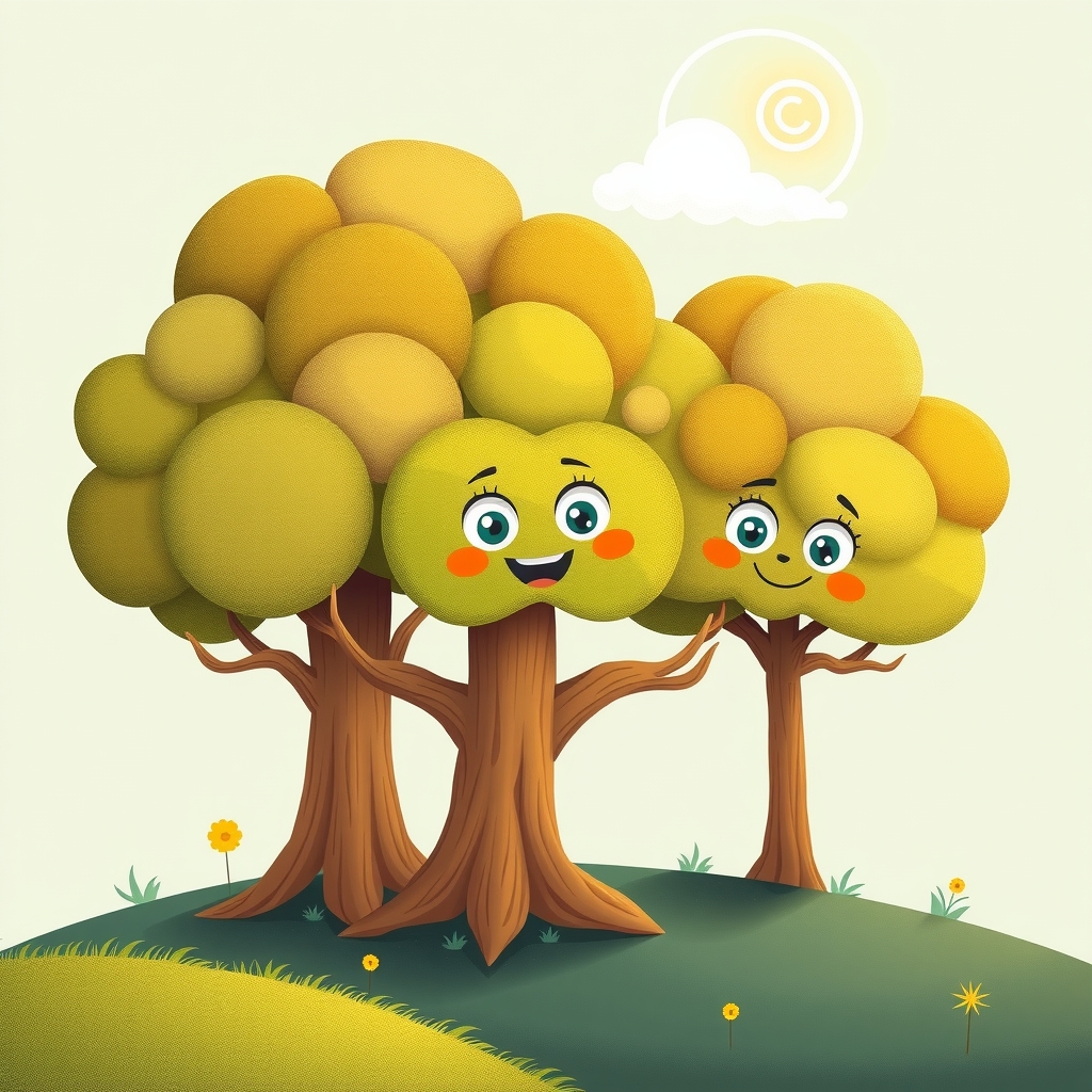 trees with happy and cute eyes by मुफ्त एआई छवि जनरेटर - बिना लॉगिन के✨ | AIGAZOU