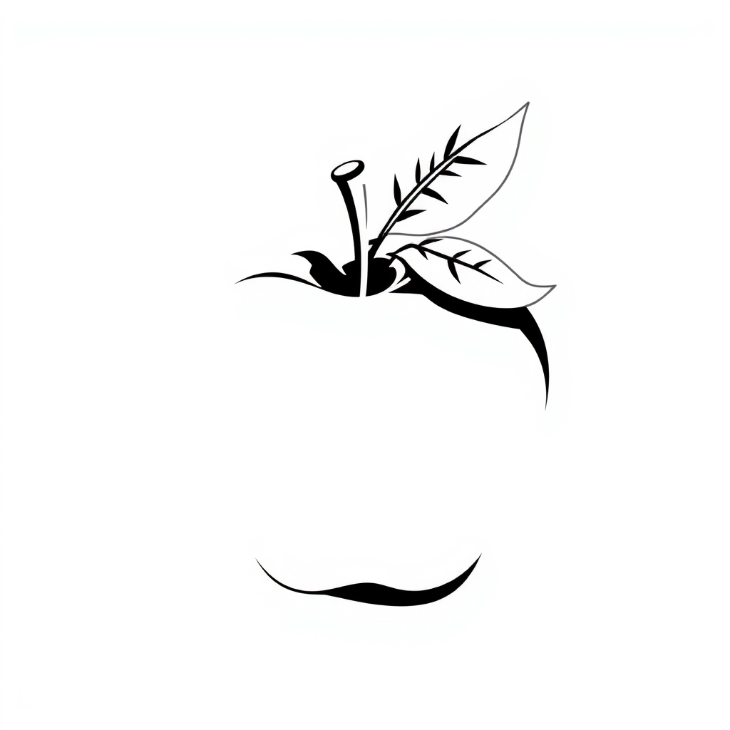 apple black white simple by Générateur d'images par IA gratuit - Aucune connexion nécessaire✨ | AIGAZOU