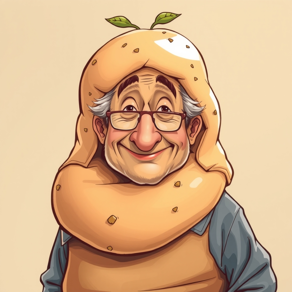 a funny middle aged man wearing potatoes by Générateur d'images par IA gratuit - Aucune connexion nécessaire✨ | AIGAZOU