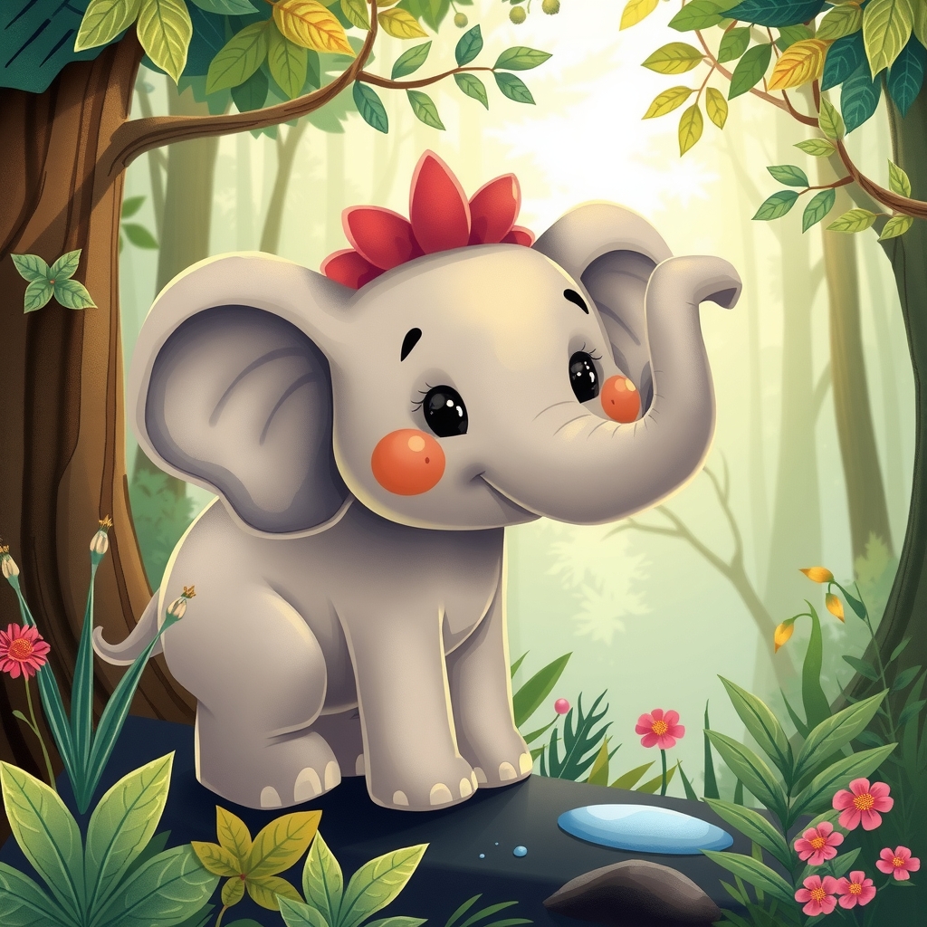 once upon a time a little elephant named leo by Générateur d'images par IA gratuit - Aucune connexion nécessaire✨ | AIGAZOU