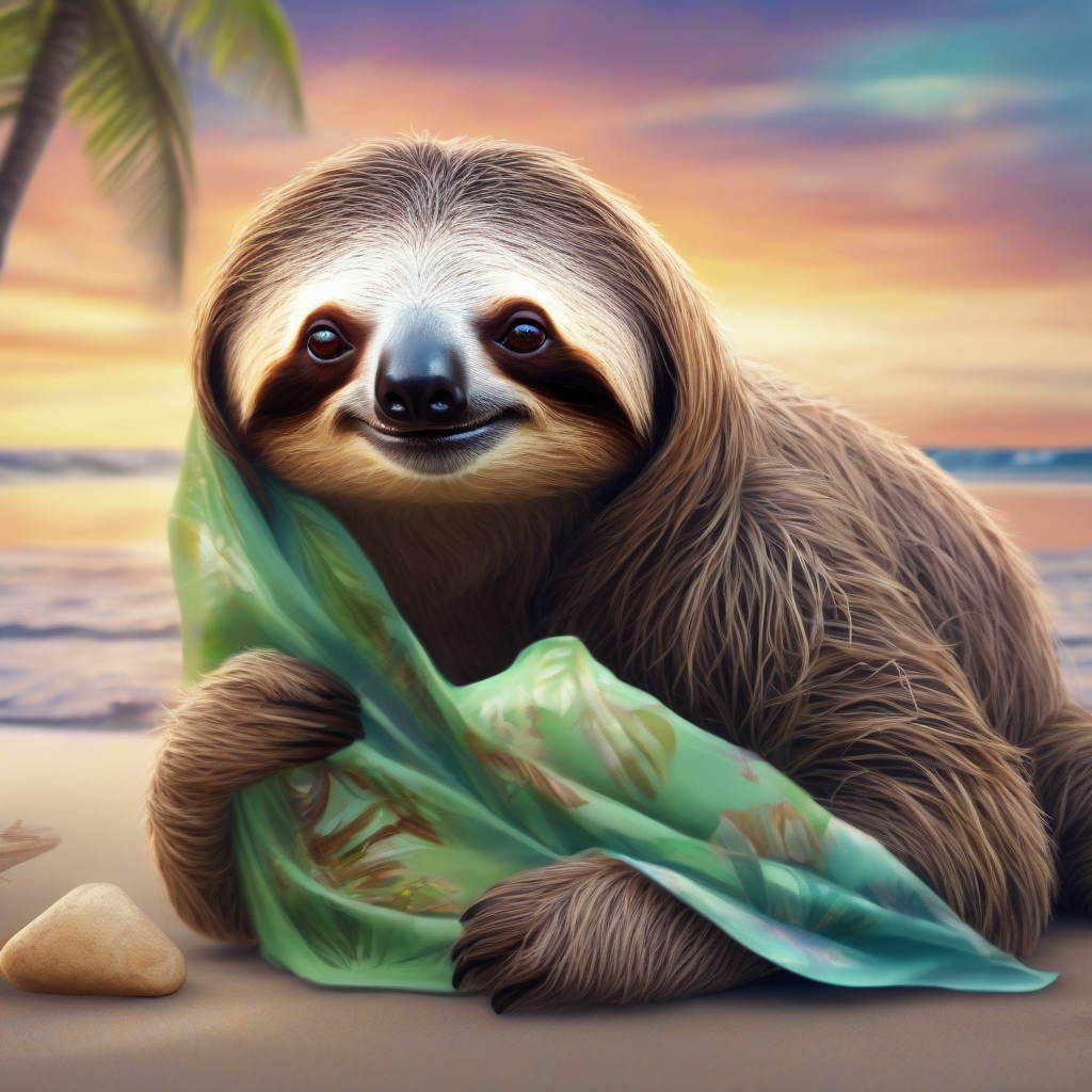 magical sloth realistic on the beach by मुफ्त एआई छवि जनरेटर - बिना लॉगिन के✨ | AIGAZOU