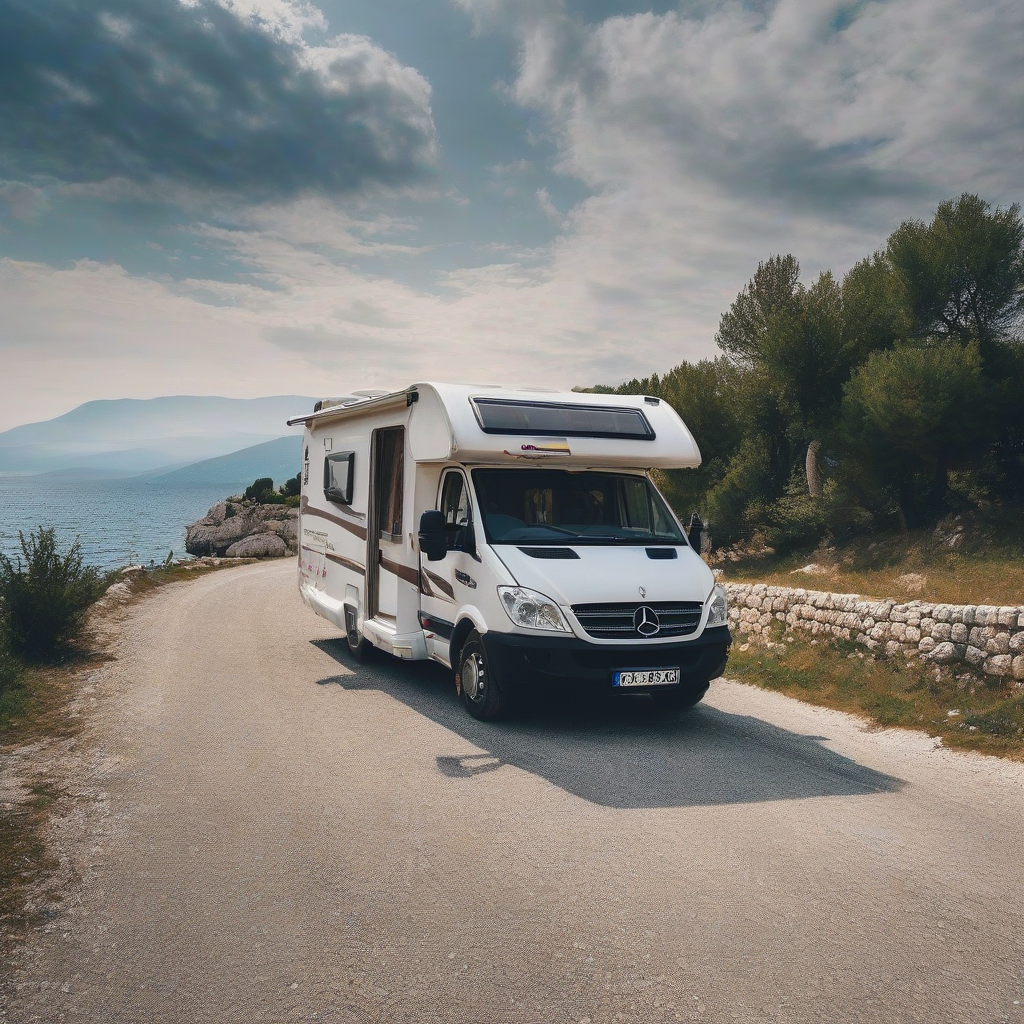 traveling in croatia with a campervan by Générateur d'images par IA gratuit - Aucune connexion nécessaire✨ | AIGAZOU