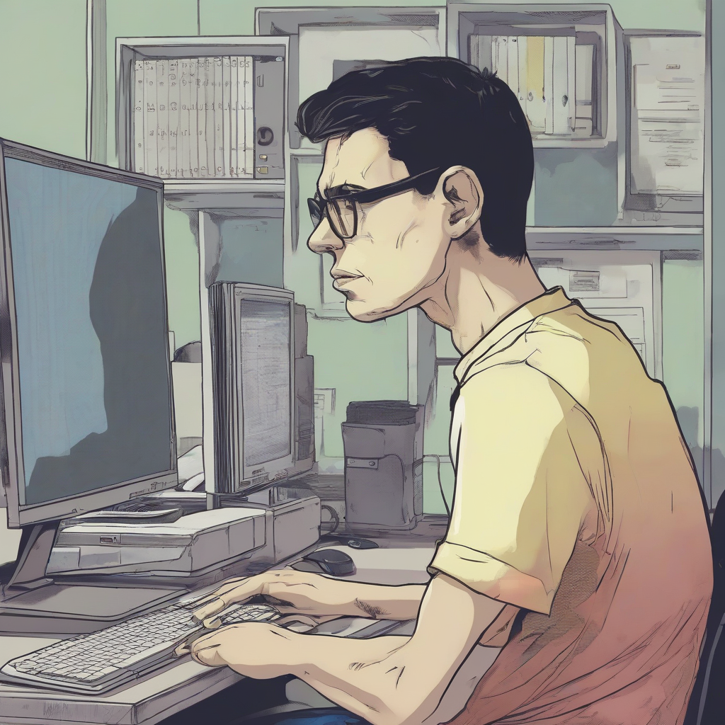 person waiting in front of computer by 免费AI图像生成工具 | AIGAZOU