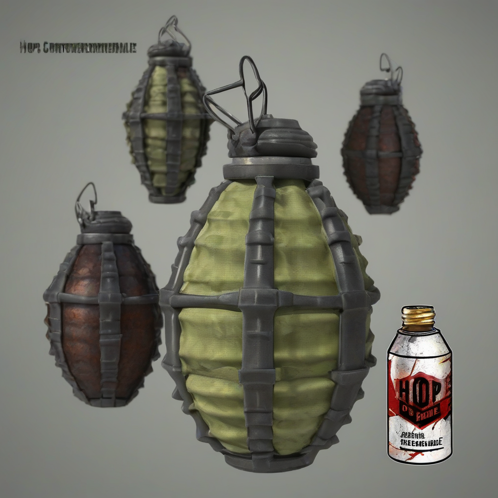 logo grenade munition faite cone houblon by मुफ्त एआई छवि जनरेटर - बिना लॉगिन के✨ | AIGAZOU