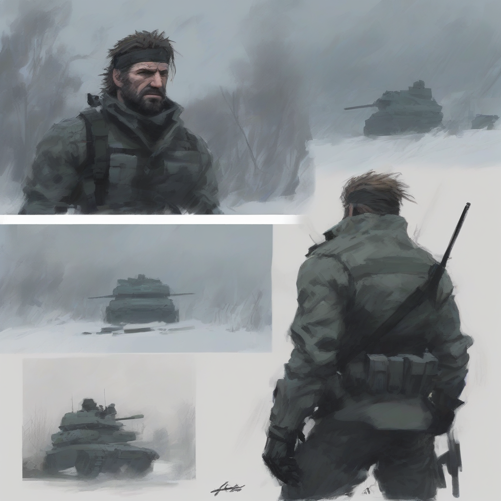 solid snake dans le style de jakub rozalski by मुफ्त एआई छवि जनरेटर - बिना लॉगिन के✨ | AIGAZOU