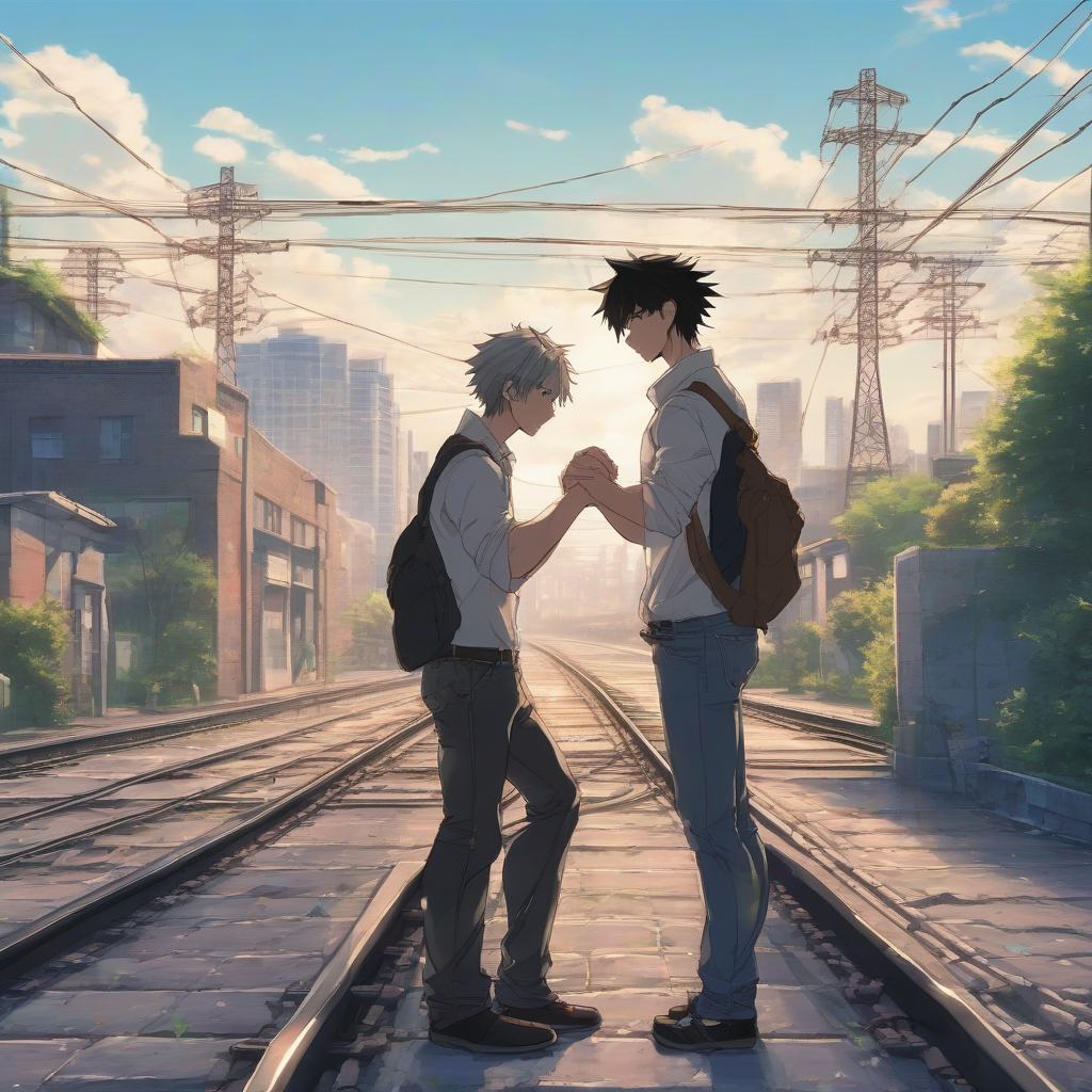 two men in love embrace realistic anime style by Générateur d'images par IA gratuit - Aucune connexion nécessaire✨ | AIGAZOU