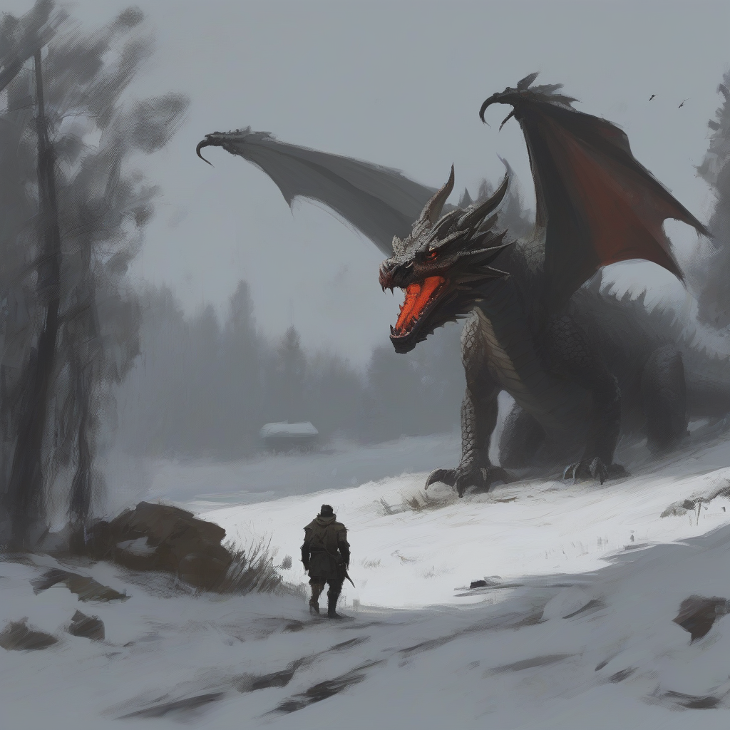 dragon style jakub rozalski by मुफ्त एआई छवि जनरेटर - बिना लॉगिन के✨ | AIGAZOU