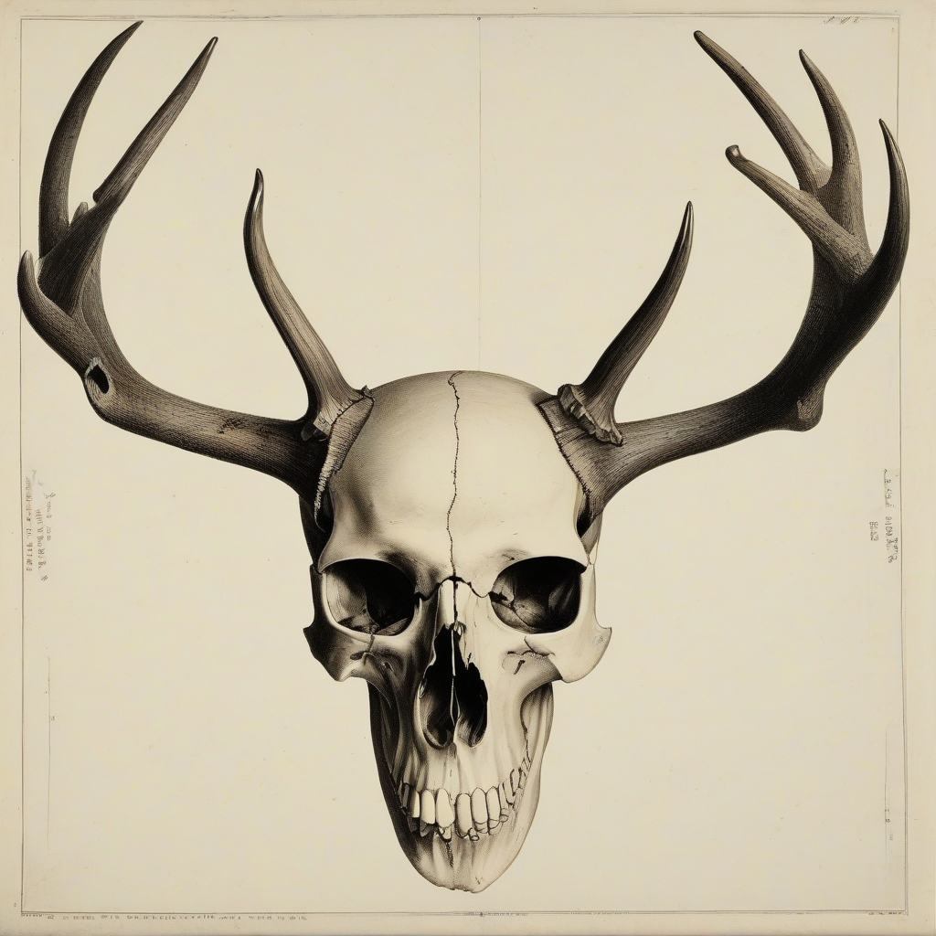 human skull with attached deer antlers by Générateur d'images par IA gratuit - Aucune connexion nécessaire✨ | AIGAZOU