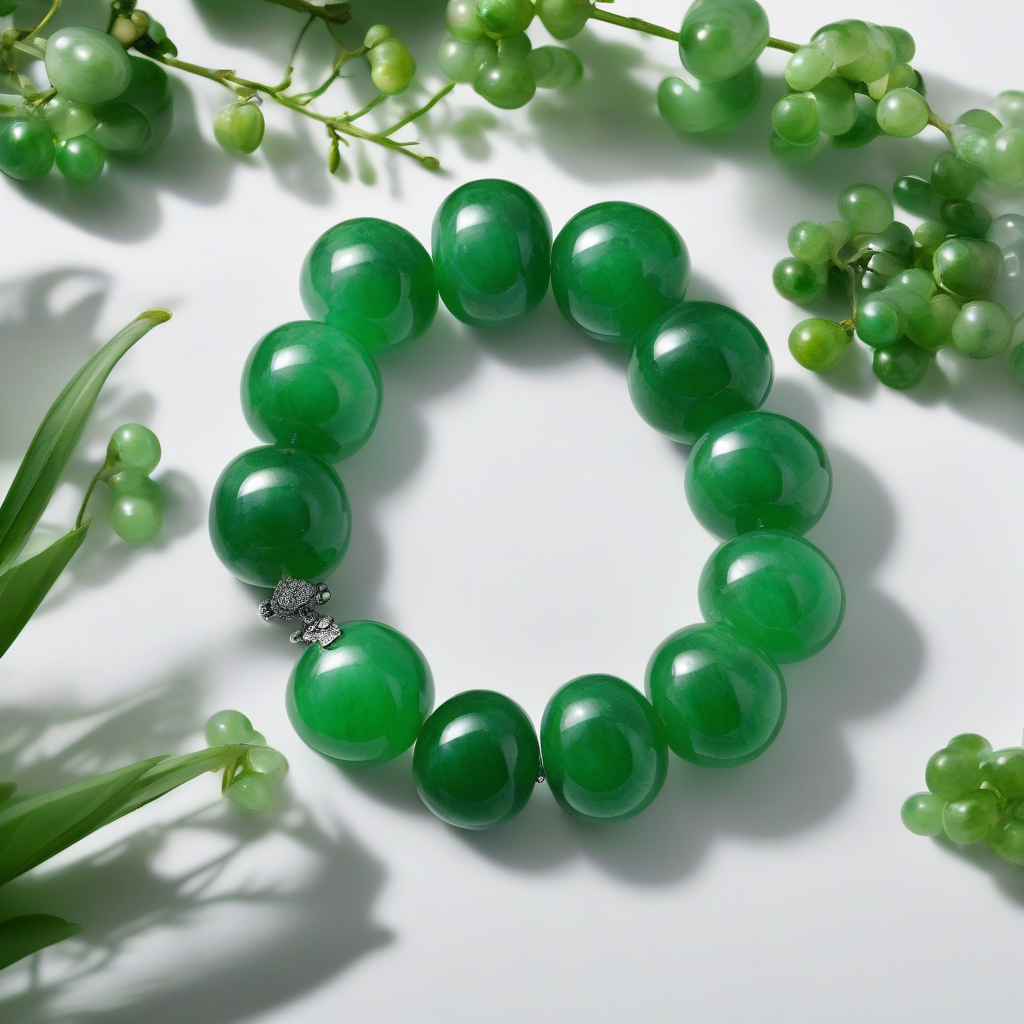 emerald jade bracelet on white background by मुफ्त एआई छवि जनरेटर - बिना लॉगिन के✨ | AIGAZOU