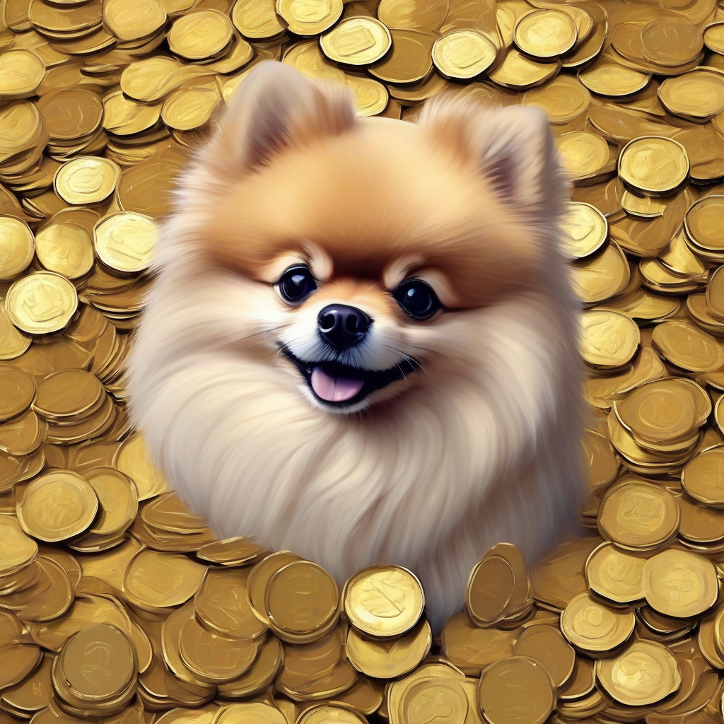 cute puppy on a pile of coins by मुफ्त एआई छवि जनरेटर - बिना लॉगिन के✨ | AIGAZOU