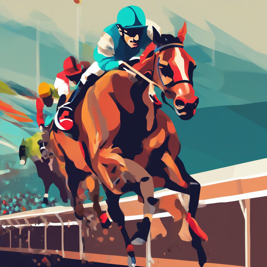 bright colored header for horse racing prediction by मुफ्त एआई छवि जनरेटर - बिना लॉगिन के✨ | AIGAZOU