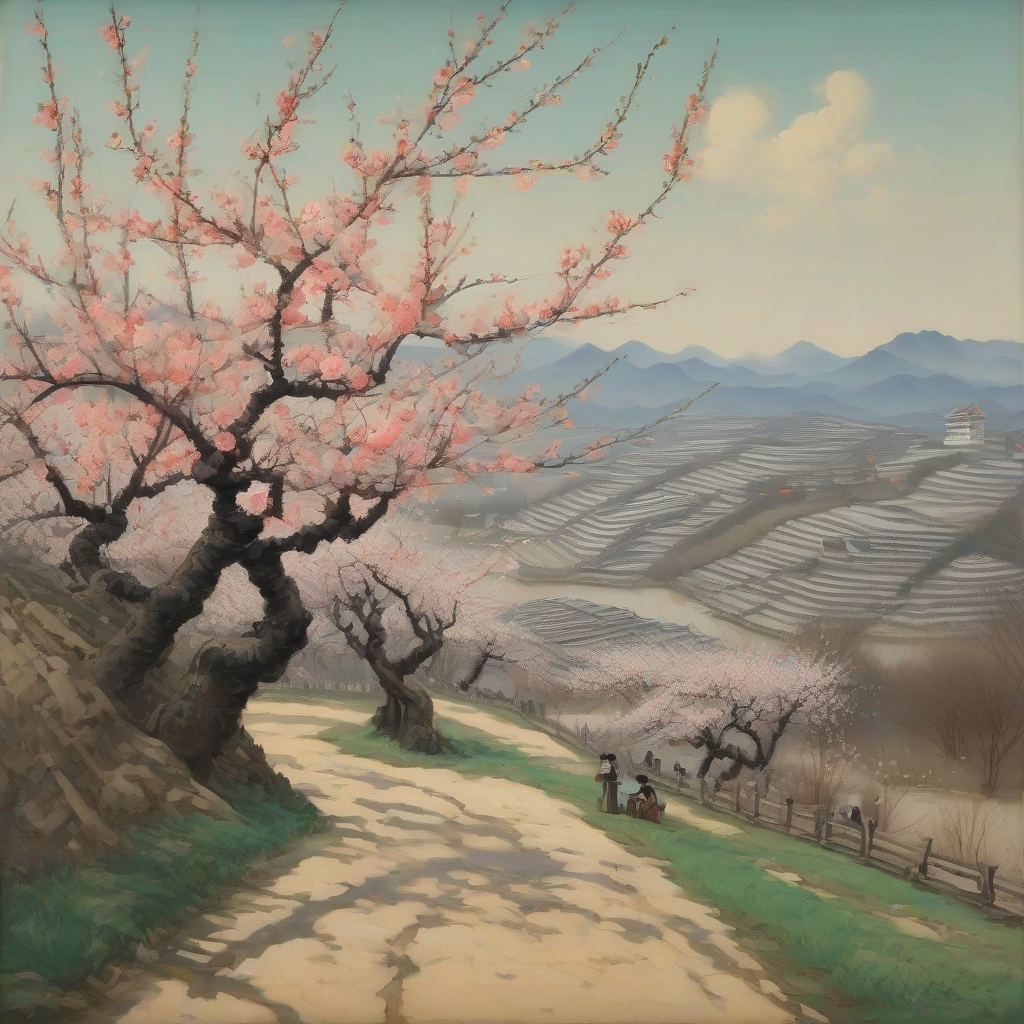 landscape peach blossom forest by मुफ्त एआई छवि जनरेटर - बिना लॉगिन के✨ | AIGAZOU