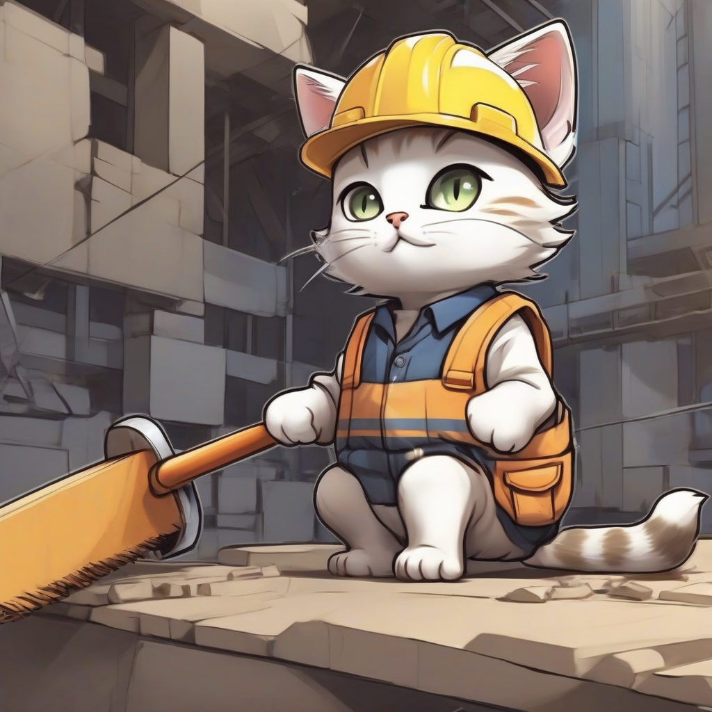 cute anime style cat in architecture by मुफ्त एआई छवि जनरेटर - बिना लॉगिन के✨ | AIGAZOU