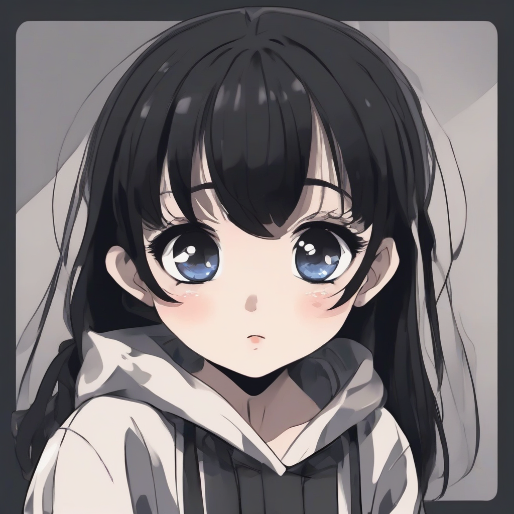 a cute anime style girl with big eyes and black hair by मुफ्त एआई छवि जनरेटर - बिना लॉगिन के✨ | AIGAZOU