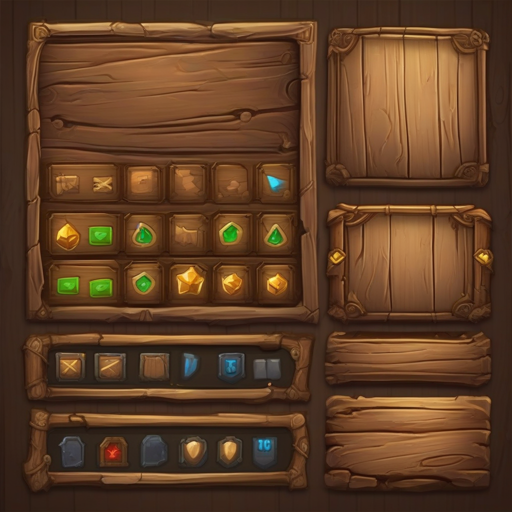 game ui style old wood by मुफ्त एआई छवि जनरेटर - बिना लॉगिन के✨ | AIGAZOU