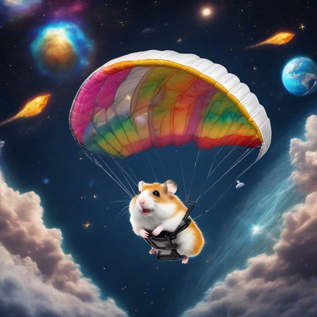 realistic images hamster colorful paraglider flying space earth stars by Générateur d'images par IA gratuit - Aucune connexion nécessaire✨ | AIGAZOU